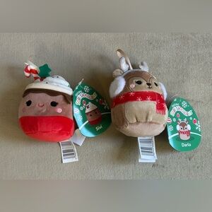 NWT Squishmallows Brown Darla Reindeer & Sivi Hot Chocolate Plush Collectibles